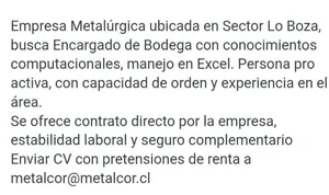 Encargado de Bodega - imagen 1