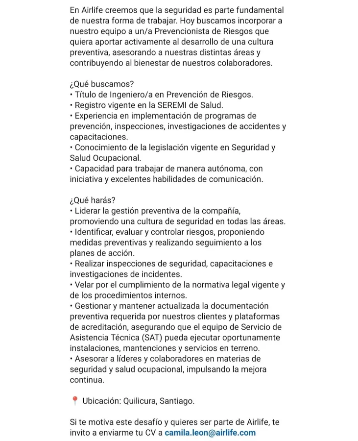Prevencionista de Riesgos - imagen 1