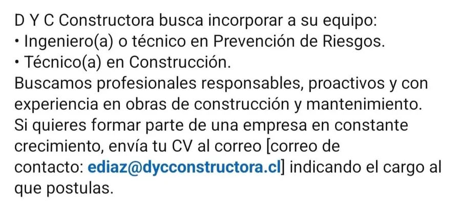 Prevencionista de Riesgos y Técnico en Construcción - imagen 1