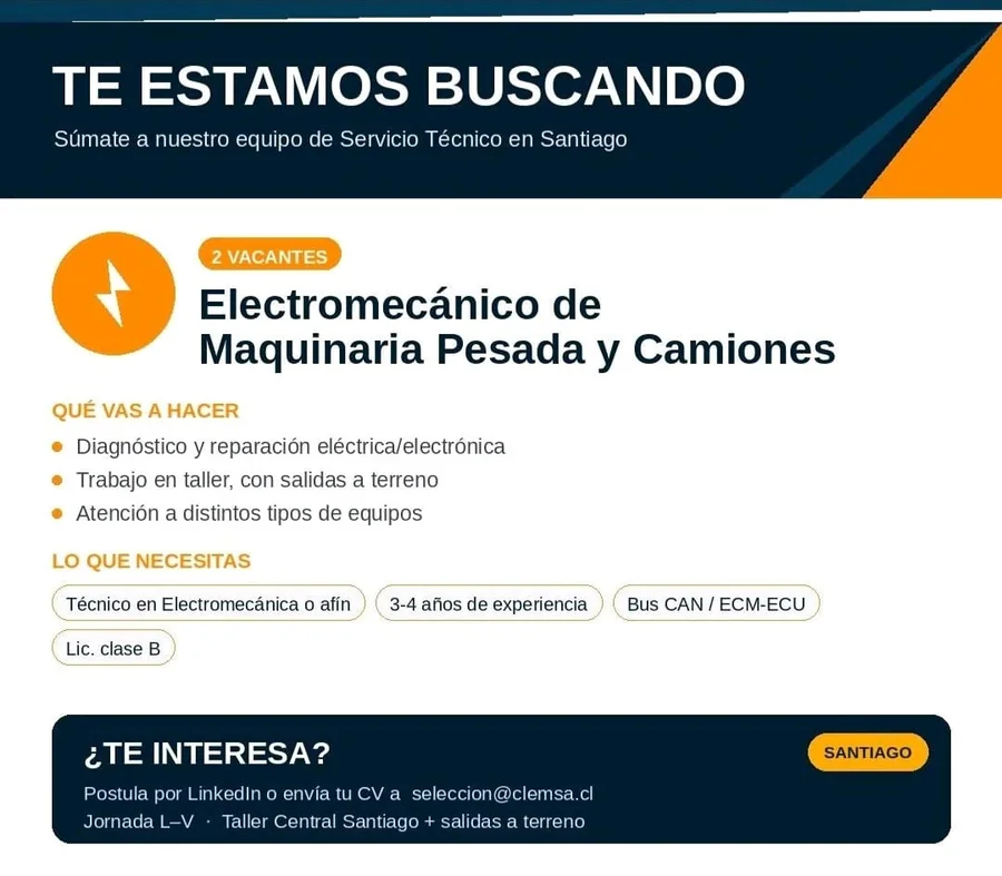 Electromecánico de Maquinaria Pesada y Camiones - imagen 1