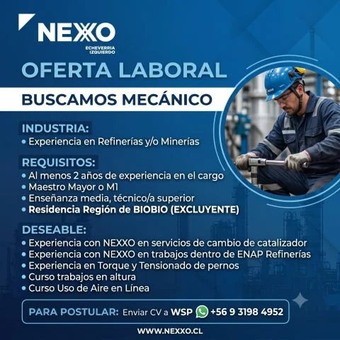 Oferta laboral para Mecánico en Industria de Refinería y Minería - imagen 1