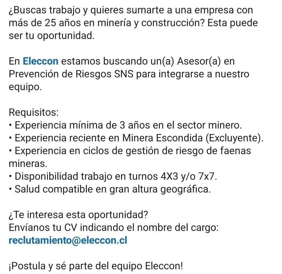 Asesor en Prevención de Riesgos SNS - imagen 1