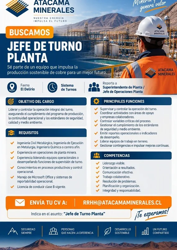Jefe de Turno Planta - imagen 1