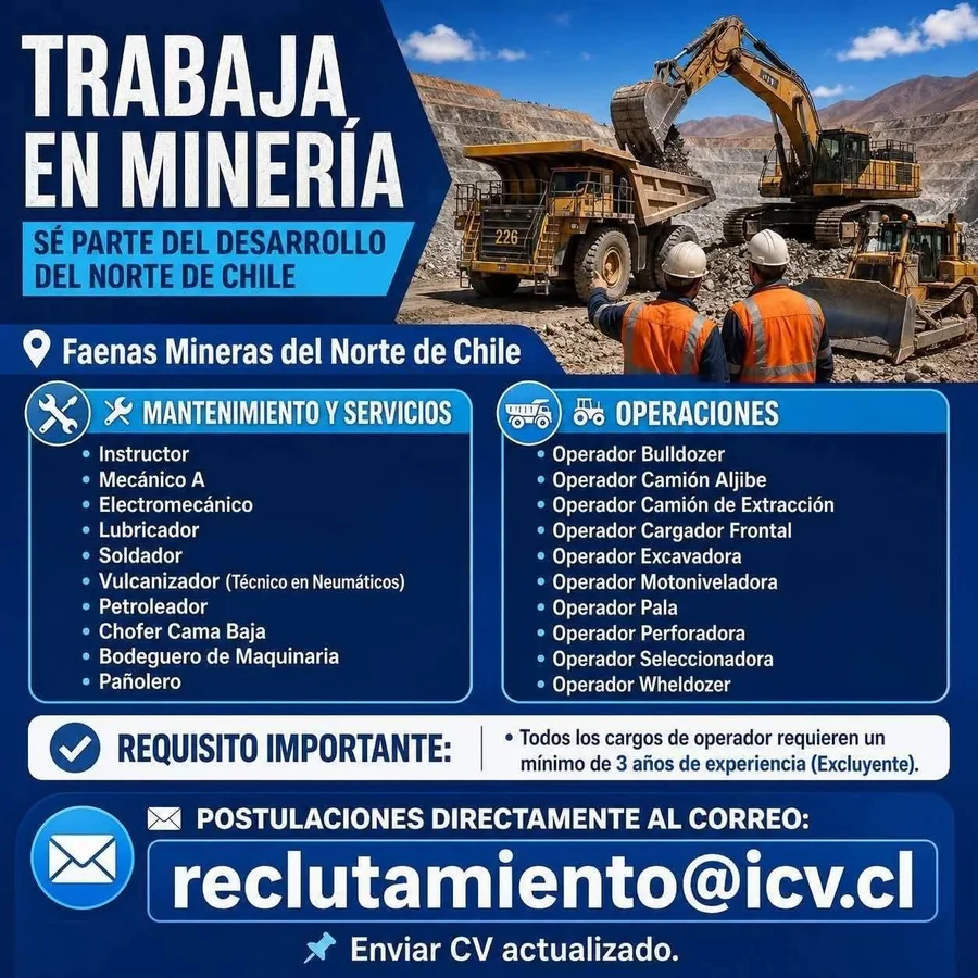 Operadores y Personal de Mantenimiento para Faena Minera - imagen 1