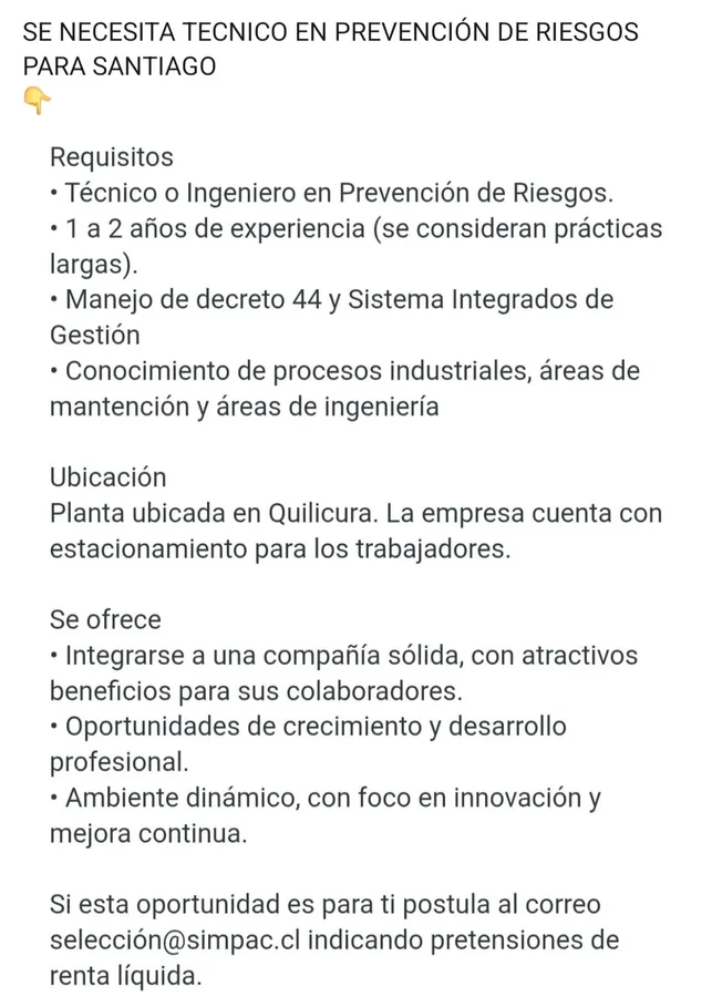 Técnico en Prevención de Riesgos - imagen 1