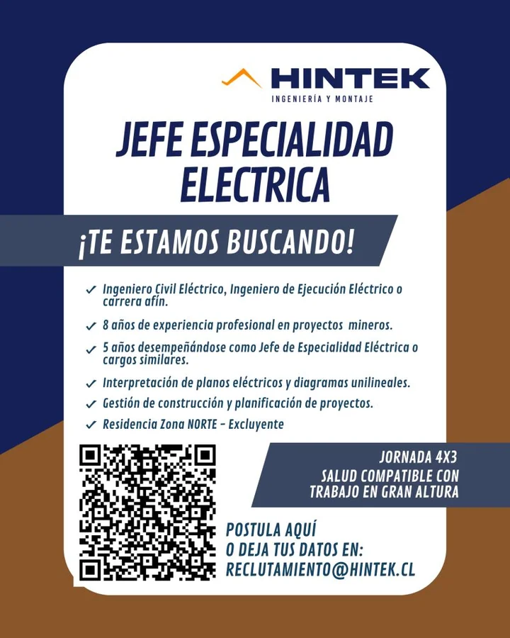 Jefe de Especialidad Eléctrica - Minería - imagen 1