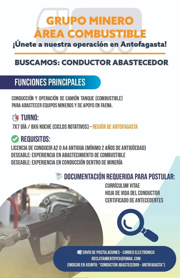 Conductor Abastecedor – Antofagasta - imagen 1